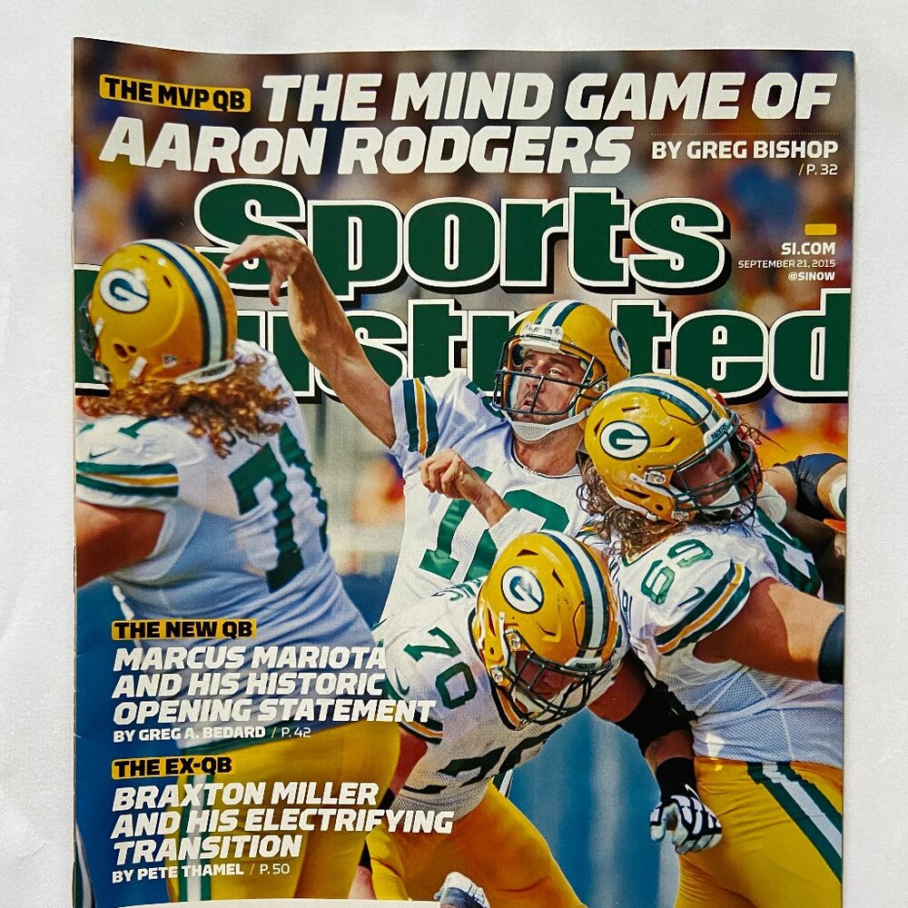 Sports Illustrated Magazine 9/21/2015 Aaron Rodgers Cover With Label